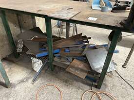 Steel Frame Workbench Including Scrap Metal Vice + Adjacent Steel Shelving Unit - picture1' - Click to enlarge