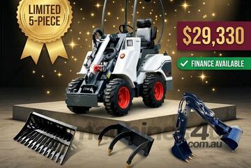   Ozziquip AL20 Mini Loader 4-in-1 with Stone Bucket, Ripper and Digger 5-Piece Package