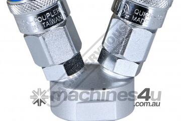 High-Flow Air Fittings Coupling Splitter - 2 Outlets 1/4