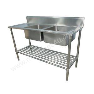 NEW COMMERCIAL DOUBLE BOWL STAINLESS STEEL SINK 15