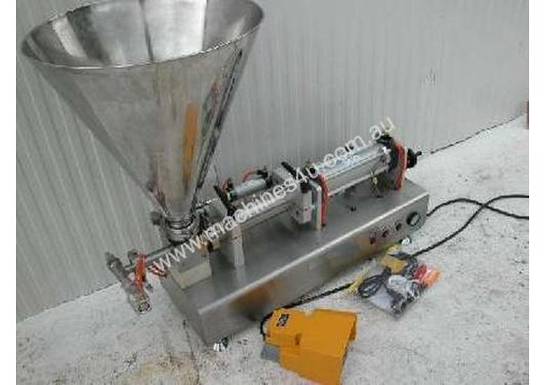 caption Rotary Valve Piston Filler with Hopper