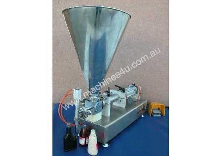 caption Rotary Valve Piston Filler with Hopper