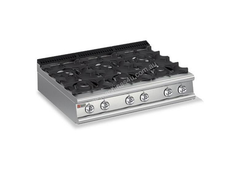 caption Baron 7PC/G1205 Six Burner Bench Model Gas Cook Top