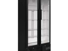 Polar GJ449-A - Double Door Bar Display Cooler 490Ltr Black Double Hinged Doors - picture0' - Click to enlarge
