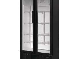 Polar GJ449-A - Double Door Bar Display Cooler 490Ltr Black Double Hinged Doors - picture0' - Click to enlarge