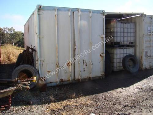 WHITE 20' WELDED STEEL SHIPPING CONTAINER