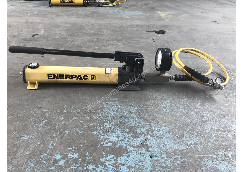 Used Enerpac Enerpac Hydraulic Hand Pump With GP-10B Gauge Hose P392 ...