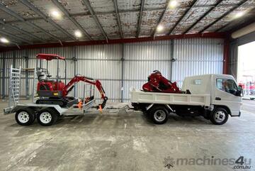 Mini Combo Deal! Fuso Tipper + 1.0 Ton Excavator + Tracked 25 HP Mini Loader