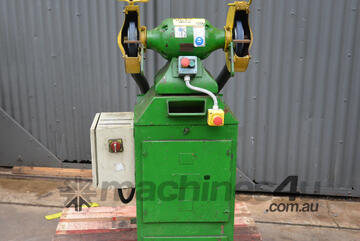 Double Dual Ended Pedestal Grinder 3 Phase with built in dust extraction system