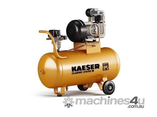 caption CVA Compressors - New Kaeser Classic 210/50 Single Phase Piston Compressor - 109 l/min - German Engi