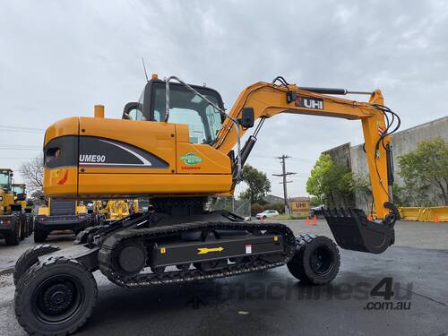 caption UHI 63hp Yanmar Engine ume90 Wheel-Crawler Excavator with 3 Buckets