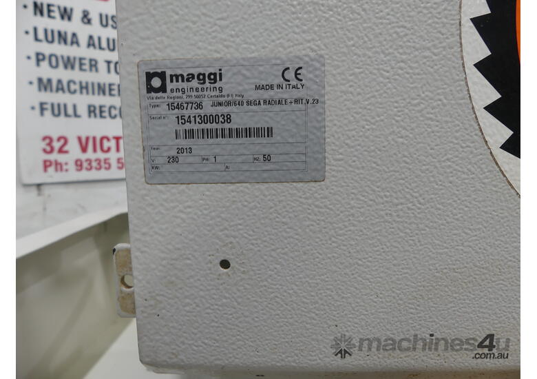 caption Maggi 400 mm Radial Arm Saw 3 HP/Single Phase - Model: Junior 640