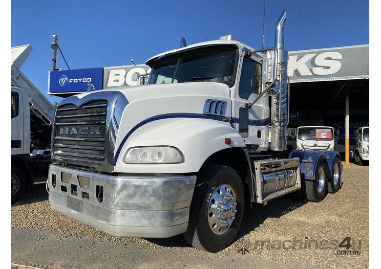 caption 2018 Mack Granite 500HP White Prime Mover 13.0L 6x4 – Heavy Duty Hauling Power!