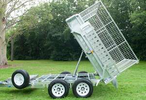8x5 Tandem Axle Hydraulic Tipper Galvanised Box Trailer 3500kg ATM (Price shown Without Cage)