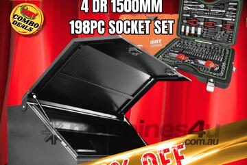 4 Drawer 1500Mm Truck Box With 198Pc Combination Socket Set (Combo Deal)
