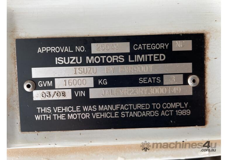 2002 Isuzu FVR900T Tipper Day Cab