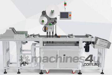 Emrich Packaging Machinery - Friction Feeder + Print & Apply Labeller - Flat Solid Board Cartons