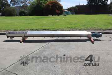 Stainless Steel Motorised Paddle Mixer Screw Auger Feeder - 4.1m Long Screw