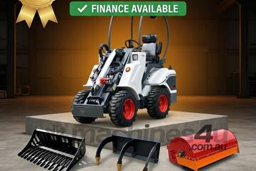   Ozziquip AL20 Mini Loader 4-in-1 with Stone Bucket, Ripper and Sweeper Bucket 5-Piece Package