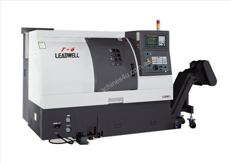 caption LEADWELL T-6/T-6M SLANT BED LINEAR GUIDE CNC LATHE