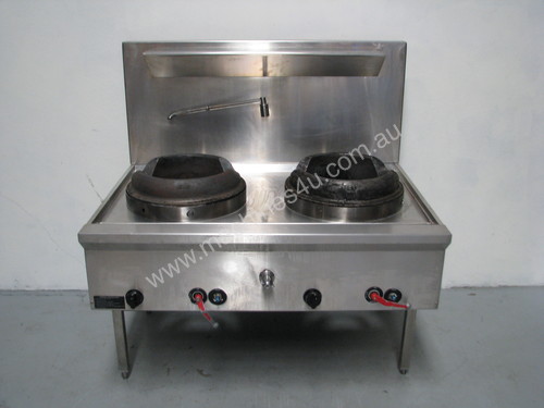 Commercial Gas Double Twin Wok Burner Cooker