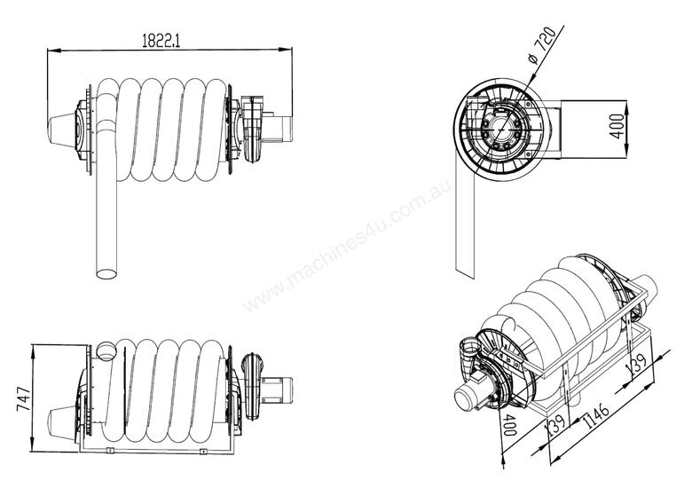 New 2020 eziduct Vehicle Exhaust Hose Reel High Temp Flexible ducting Flexible Ducting in