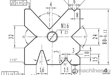 Multi Vee Bottom Die Block 80mm x 80mm Square Multi Vee Bottom Die Block 80mm x 80mm Square