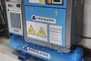 Peerless 7.5kw 3in1. AdiComp 11kw. CompAir L18. Focus 7.5kwVSpd/15kw. Atlas GA22VSD. RK30E 22kwVSpd