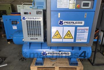Peerless 7.5kw 3in1. AdiComp 11kw. CompAir L18. Focus 7.5kwVSpd/15kw. Atlas GA22VSD. RK30E 22kwVSpd