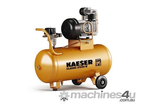 caption CVA Compressors - New Kaeser Classic 270/50 Single Phase Piston Compressor - 136 l/min - German Engi