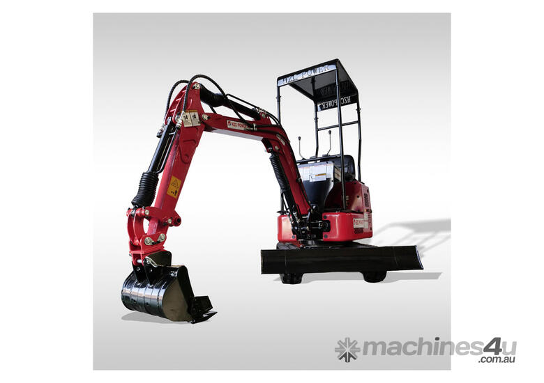 caption HZC MINI EXCAVATOR 1 TONE 14HP PETROL SWING BOOM & ADJUSTABLE TRACK(BKB851K)