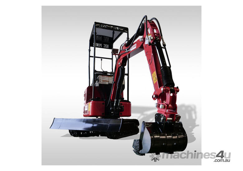 caption HZC MINI EXCAVATOR 1 TONE 14HP PETROL SWING BOOM & ADJUSTABLE TRACK(BKB851K)