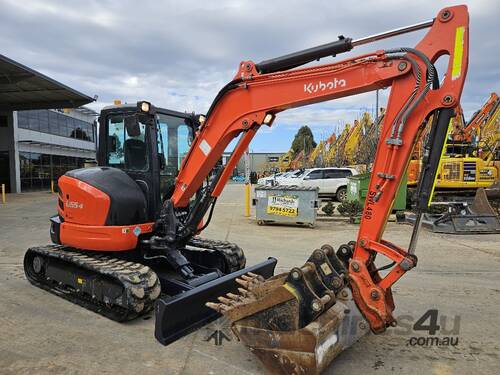 2021 KUBOTA U55-4 5.5T EXCAVATOR WITH FULL CAB, FULL CIVIL SPEC, ATTACHMENTS, 1550 HOURS, ONE OWNER