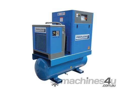 PEERLESS 20HP Rotary Screw Compressor 10 Bar with Dryer and Tank