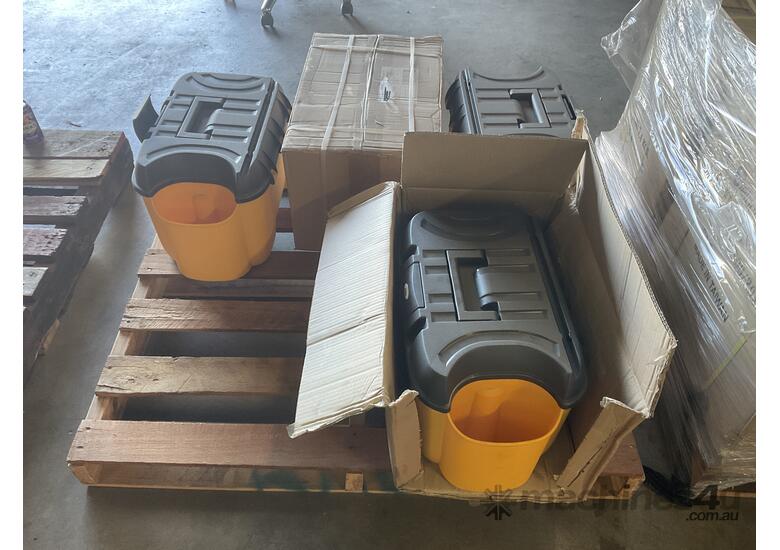 caption Pallet of Alpha Zirconia Flap Discs with Cases