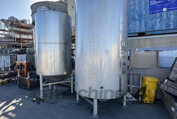 6500L STAINLESS Process Vessel conical Heated insulated fermenter tank tube heat exchange