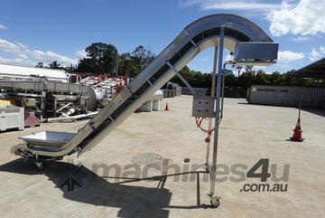 Incline Belt Conveyor, 360mm W x 4300mm L x 2080mm H