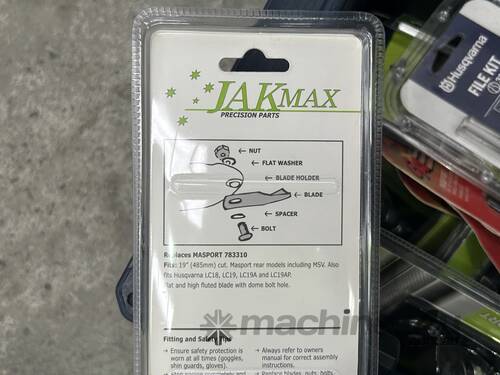 caption Box of Mower Swing Back Blades & File Kits