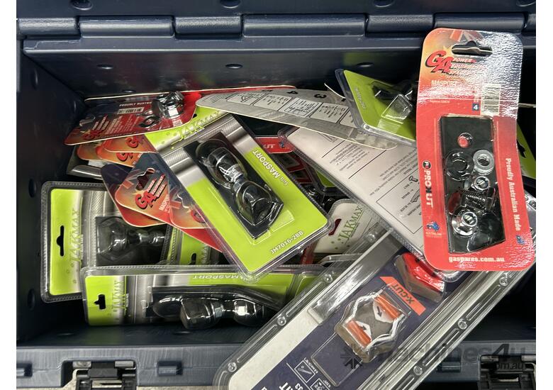 caption Box of Mower Swing Back Blades & File Kits