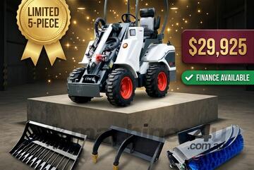   Ozziquip AL20 Mini Loader 4-in-1 with Stone Bucket, Ripper and Sweeper 5-Piece Package