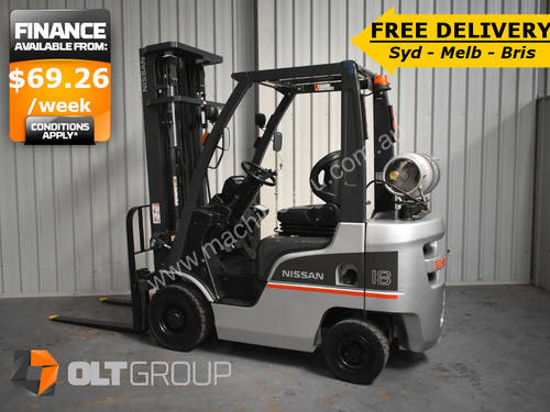 Nissan P1F1A18DU 1.8 Tonne 5500mm Lift Height 3 Stage Mast Forklift REDUCED