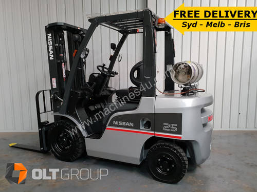 Nissan 2.5 Tonne Forklift Container Mast New Steer Tyres FREE DELIVERY SYD MELB BRIS CANB
