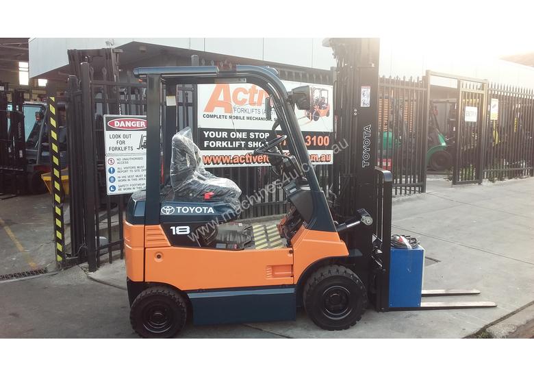 caption TOYOTA ELECTRIC FORKLIFT 1.8 TON 2017 MODEL BATTERY 5.5M LIFT