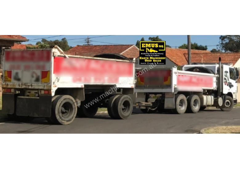 caption 2004 DAF CF-85 Tipper & Tipper Dog Trailer. TS452