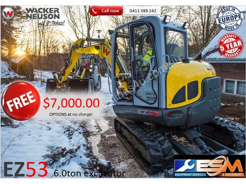 6ton Excavator with $7,000 of options FREE.