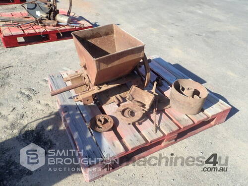 VINTAGE BELT DRIVEN GRIST GRINDER & ATTACHMENTS