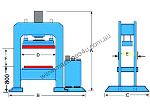 310Ton H Frame Heavy Duty Hydraulic Platen Press