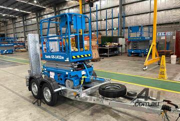   Genie 14ft Scissor Lift and Brian James trailer Combo