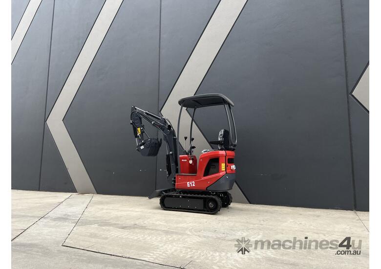 caption UHI E12 Electric Excavator with Swing Boom, 1100kg Operation Weight