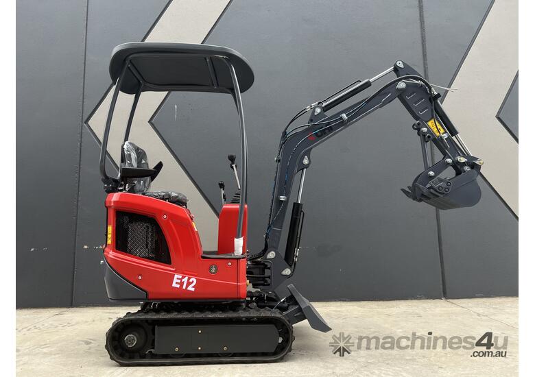 caption UHI E12 Electric Excavator with Swing Boom, 1100kg Operation Weight